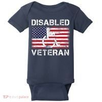 Disabled Veteran For Dad Grandpa Veteran American Flag Baby Bodysuit thumb 0