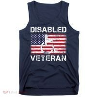 Disabled Veteran For Dad Grandpa Veteran American Flag Tank Top thumb 0