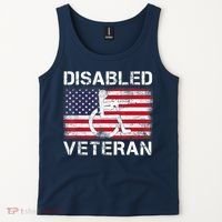 Disabled Veteran For Dad Grandpa Veteran American Flag Tank Top thumb 2