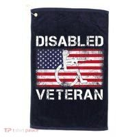 Disabled Veteran For Dad Grandpa Veteran American Flag Golf Towel thumb 0