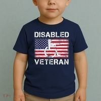 Disabled Veteran For Dad Grandpa Veteran American Flag Toddler T-Shirt thumb 2