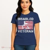 Disabled Veteran For Dad Grandpa Veteran American Flag Women's T-Shirt thumb 4