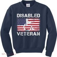 Disabled Veteran For Dad Grandpa Veteran American Flag Kids Sweatshirt thumb 0