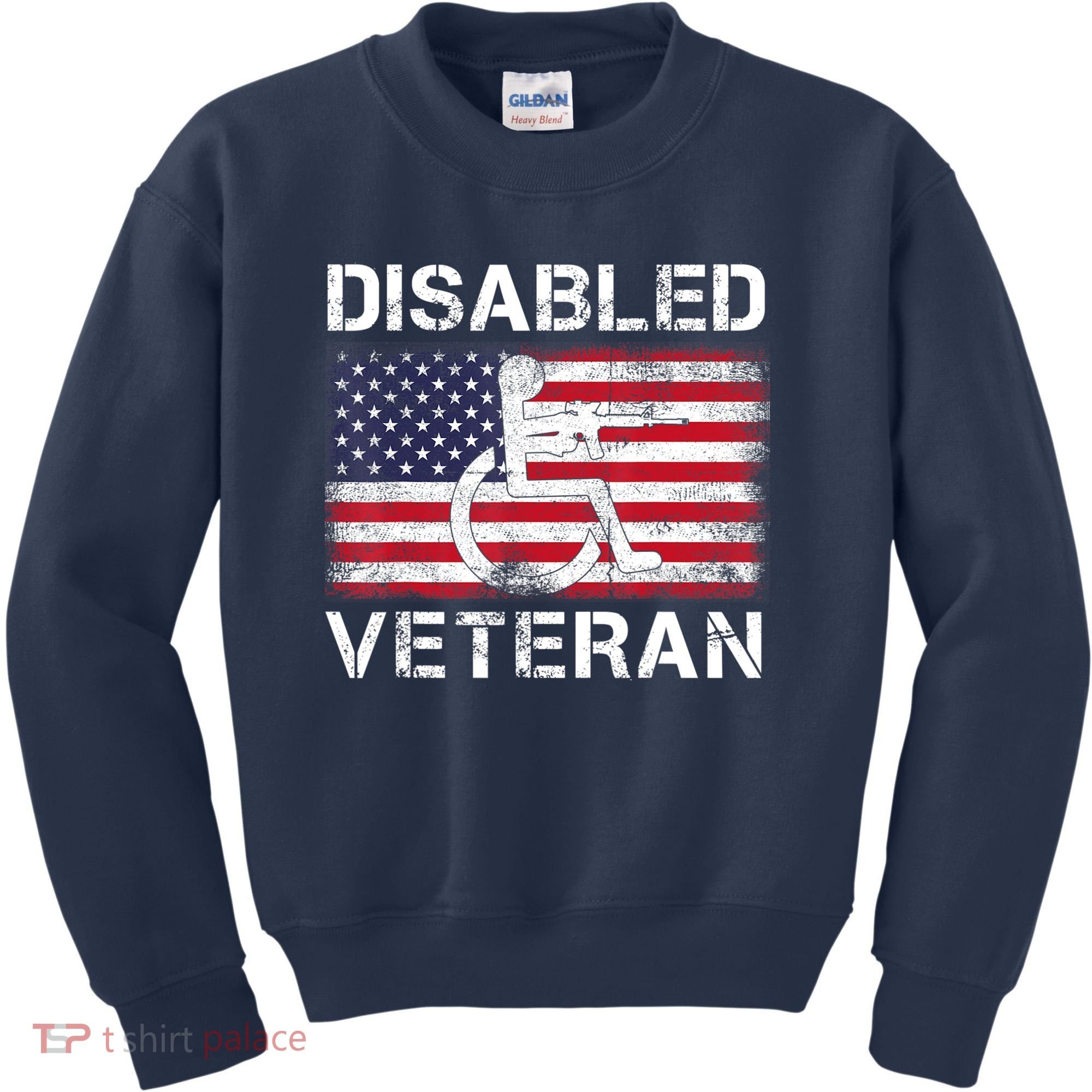 Disabled Veteran For Dad Grandpa Veteran American Flag Kids Sweatshirt