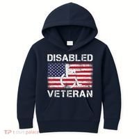 Disabled Veteran For Dad Grandpa Veteran American Flag Kids Hoodie thumb 0