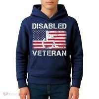 Disabled Veteran For Dad Grandpa Veteran American Flag Kids Hoodie thumb 4