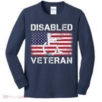 Disabled Veteran For Dad Grandpa Veteran American Flag Kids Long Sleeve Shirt thumb 0