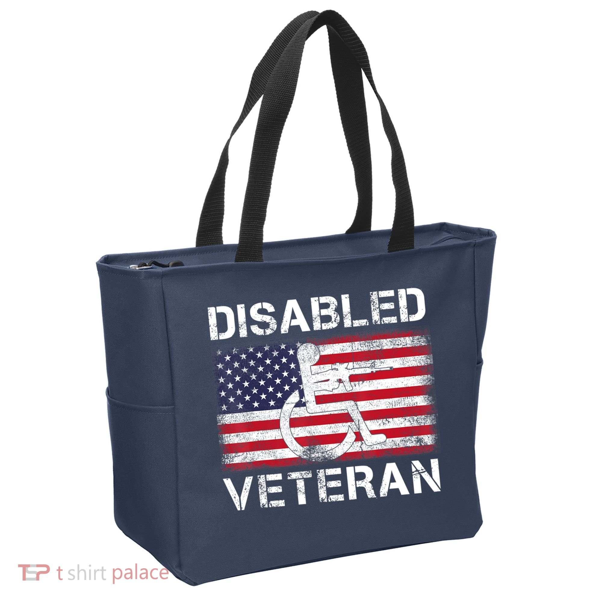 Disabled Veteran For Dad Grandpa Veteran American Flag Tote Bag