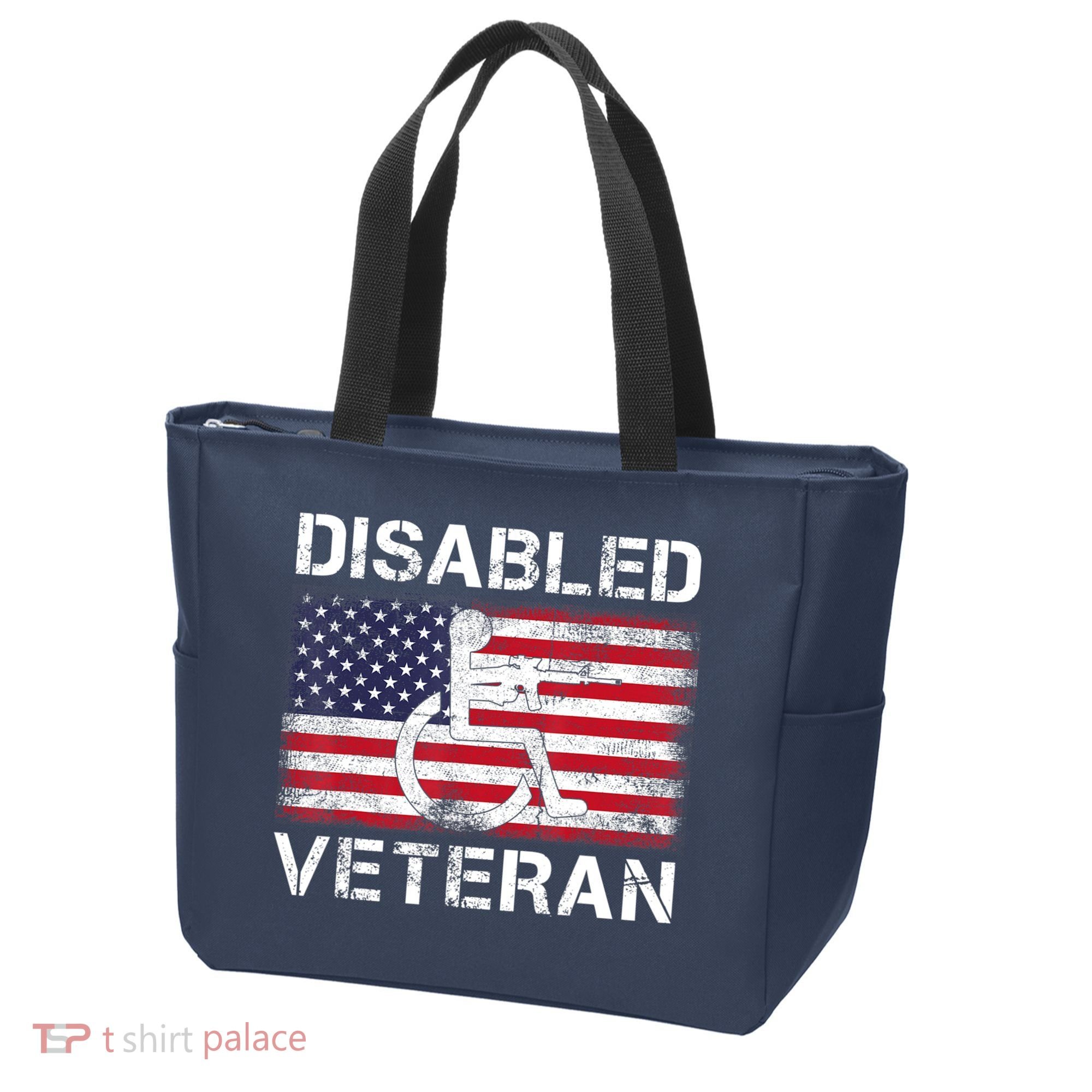 Disabled Veteran For Dad Grandpa Veteran American Flag Tote Bag