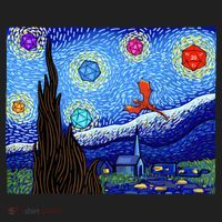 Dungeons Van Gogh Starry Night D20 Dragons Women's Sweatshirt thumb 2