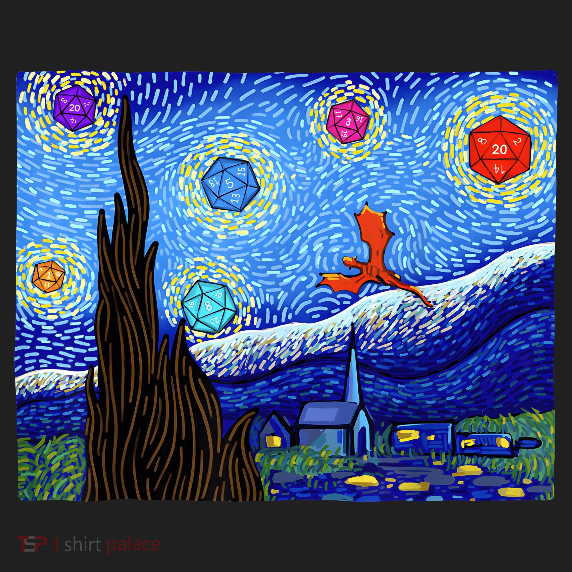 Dungeons Van Gogh Starry Night D20 Dragons Women's Sweatshirt