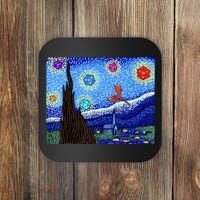 Dungeons Van Gogh Starry Night D20 Dragons Coaster thumb 0