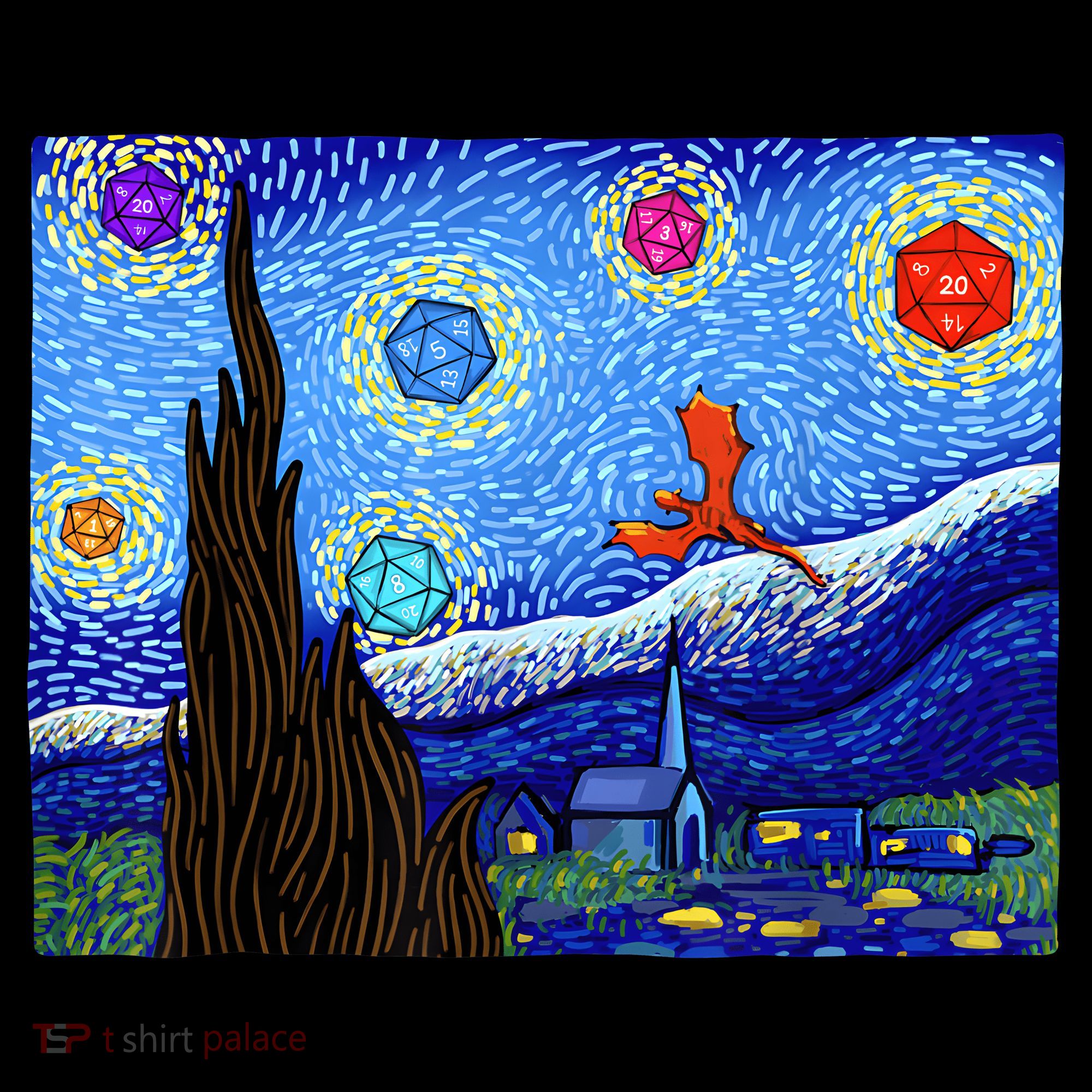 Dungeons Van Gogh Starry Night D20 Dragons Toddler Hoodie