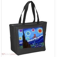 Dungeons Van Gogh Starry Night D20 Dragons Tote Bag thumb 2