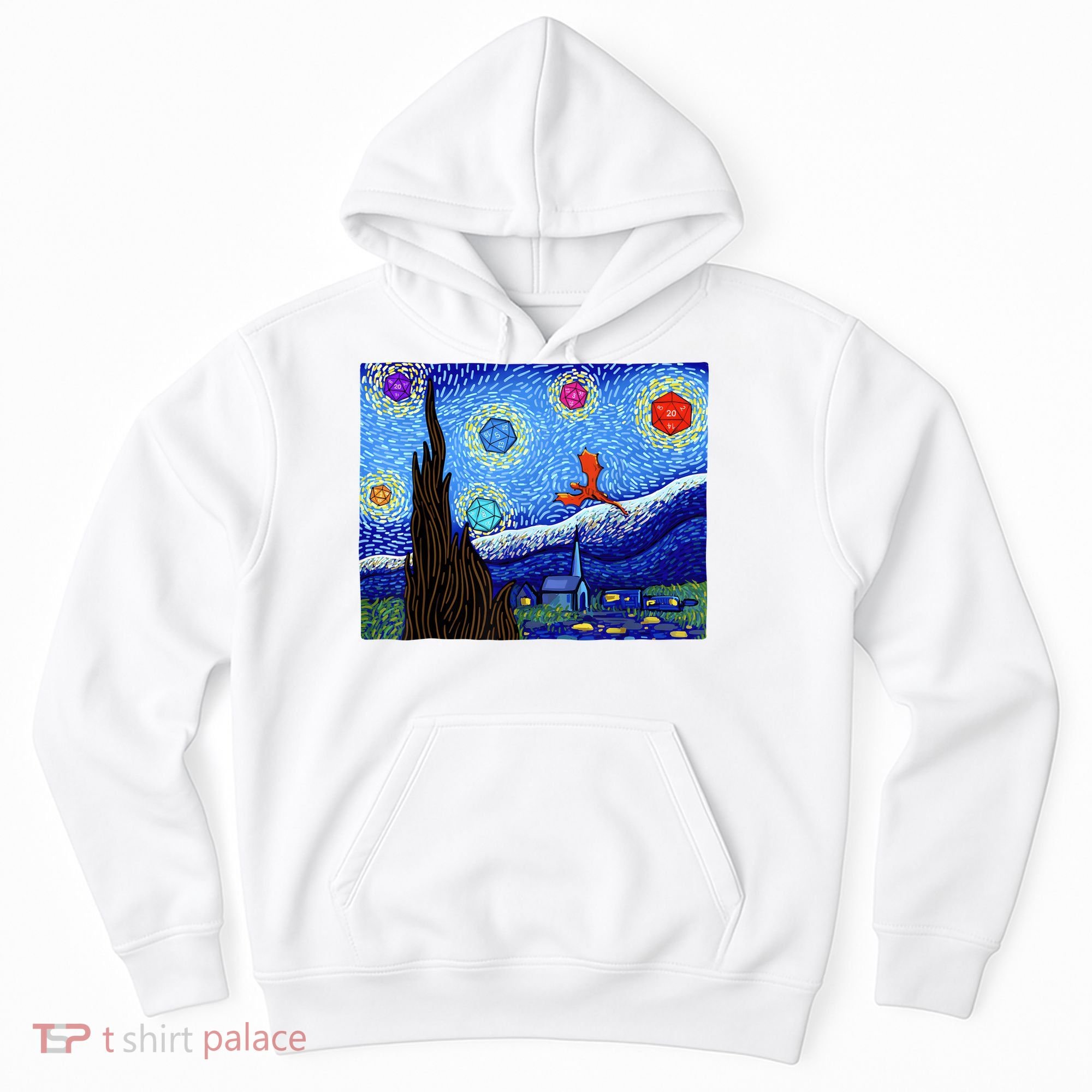 Dungeons Van Gogh Starry Night D20 Dragons Hoodie