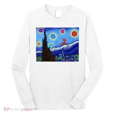 Dungeons Van Gogh Starry Night D20 Dragons Long Sleeve Shirt