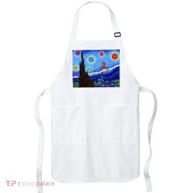 Dungeons Van Gogh Starry Night D20 Dragons Apron