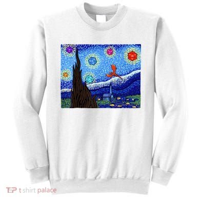 Dungeons Van Gogh Starry Night D20 Dragons Sweatshirt