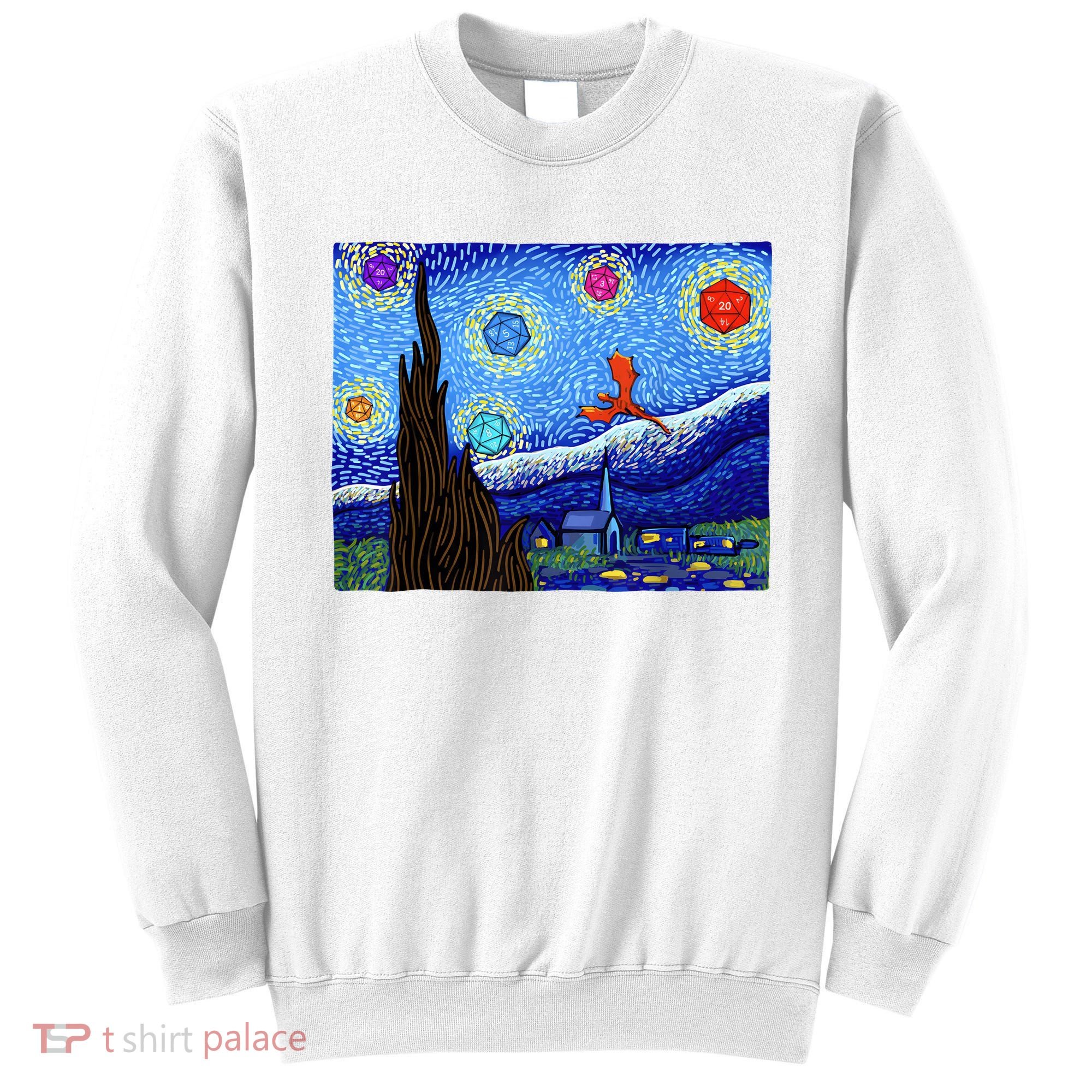 Dungeons Van Gogh Starry Night D20 Dragons Sweatshirt