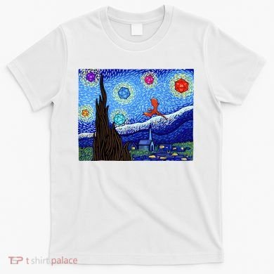 Dungeons Van Gogh Starry Night D20 Dragons T-Shirt