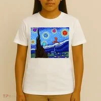 Dungeons Van Gogh Starry Night D20 Dragons T-Shirt thumb 4