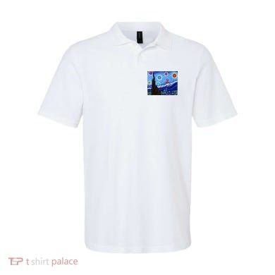 Dungeons Van Gogh Starry Night D20 Dragons Polo