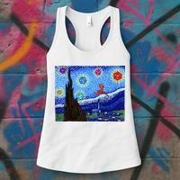 Dungeons Van Gogh Starry Night D20 Dragons Women's Tank Top thumb 3