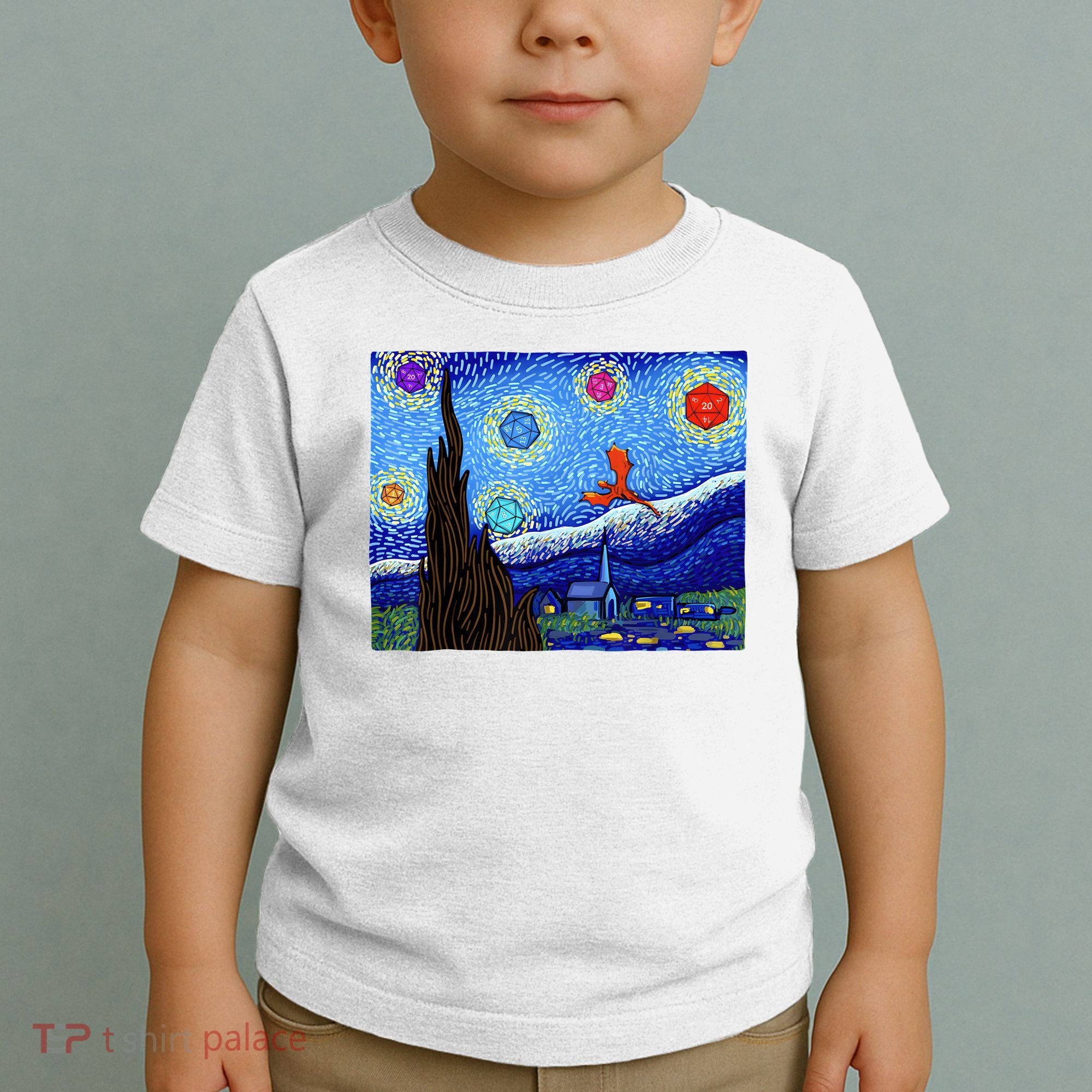 Dungeons Van Gogh Starry Night D20 Dragons Toddler T-Shirt
