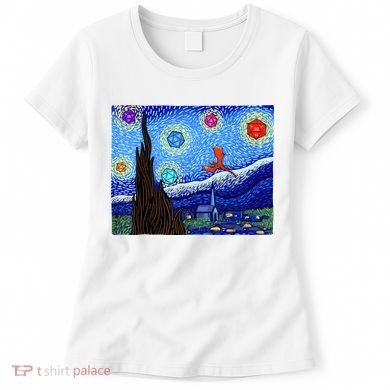 Dungeons Van Gogh Starry Night D20 Dragons Women's T-Shirt