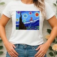 Dungeons Van Gogh Starry Night D20 Dragons Women's T-Shirt thumb 2