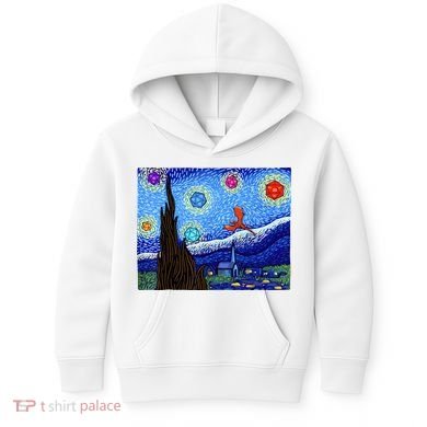 Dungeons Van Gogh Starry Night D20 Dragons Kids Hoodie