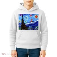 Dungeons Van Gogh Starry Night D20 Dragons Kids Hoodie thumb 4
