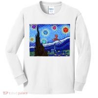 Dungeons Van Gogh Starry Night D20 Dragons Kids Long Sleeve Shirt thumb 0