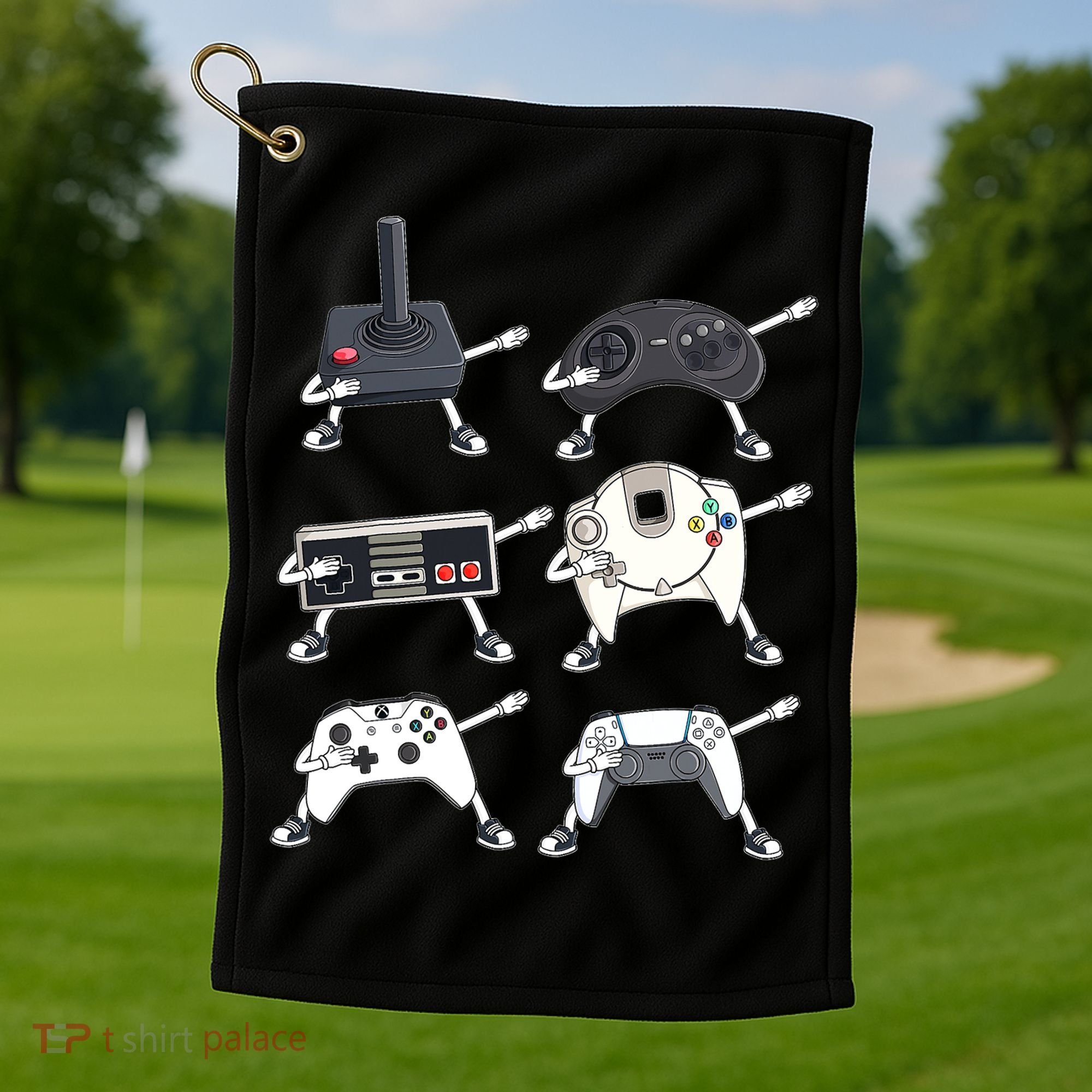 Dabbing Video Game Controllers Funny Boys Gamer Dab Golf Towel