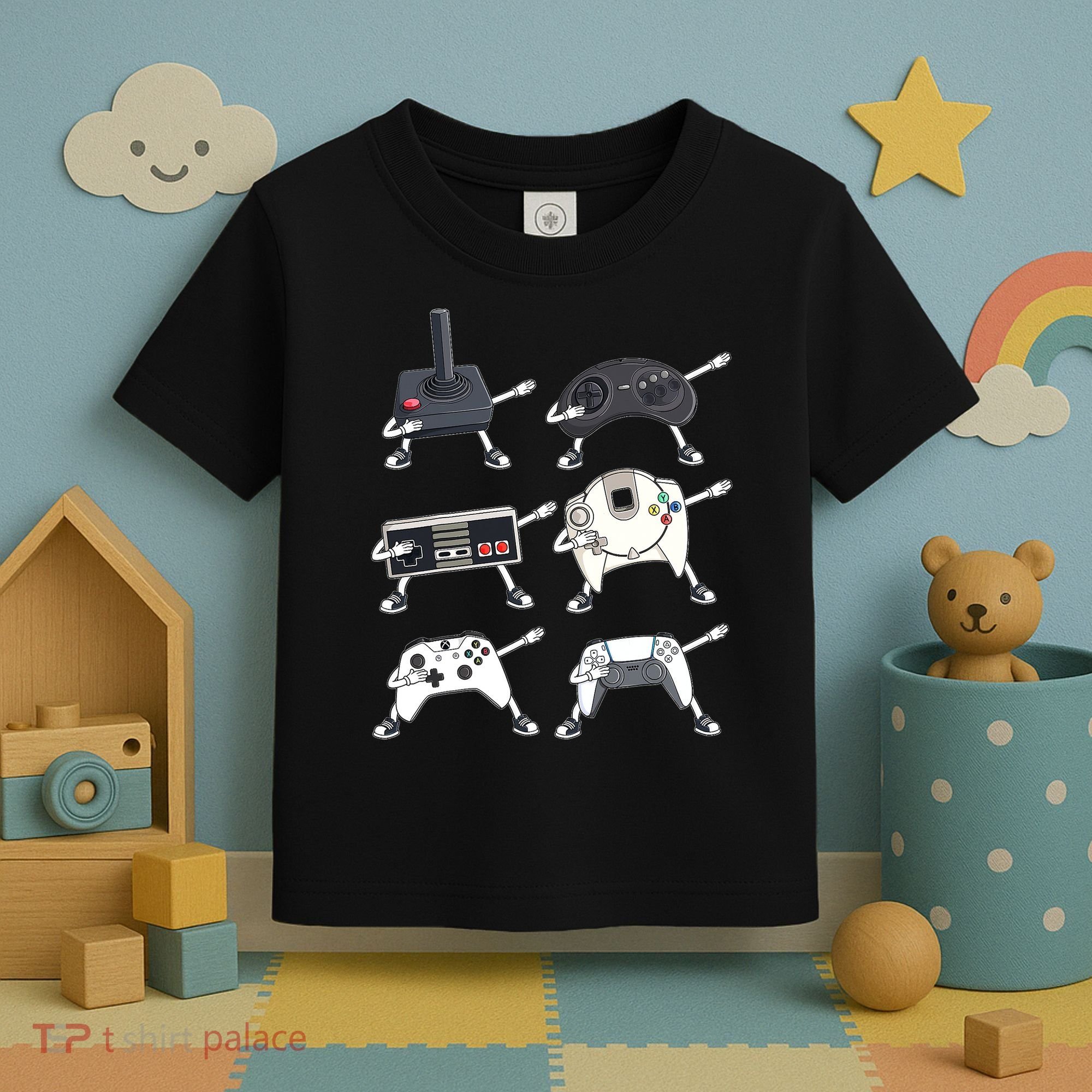 Dabbing Video Game Controllers Funny Boys Gamer Dab Toddler T-Shirt
