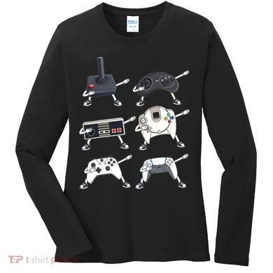 Dabbing Video Game Controllers Funny Boys Gamer Dab Women's Long Sleeve Shirt