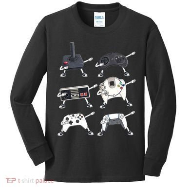Dabbing Video Game Controllers Funny Boys Gamer Dab Kids Long Sleeve Shirt