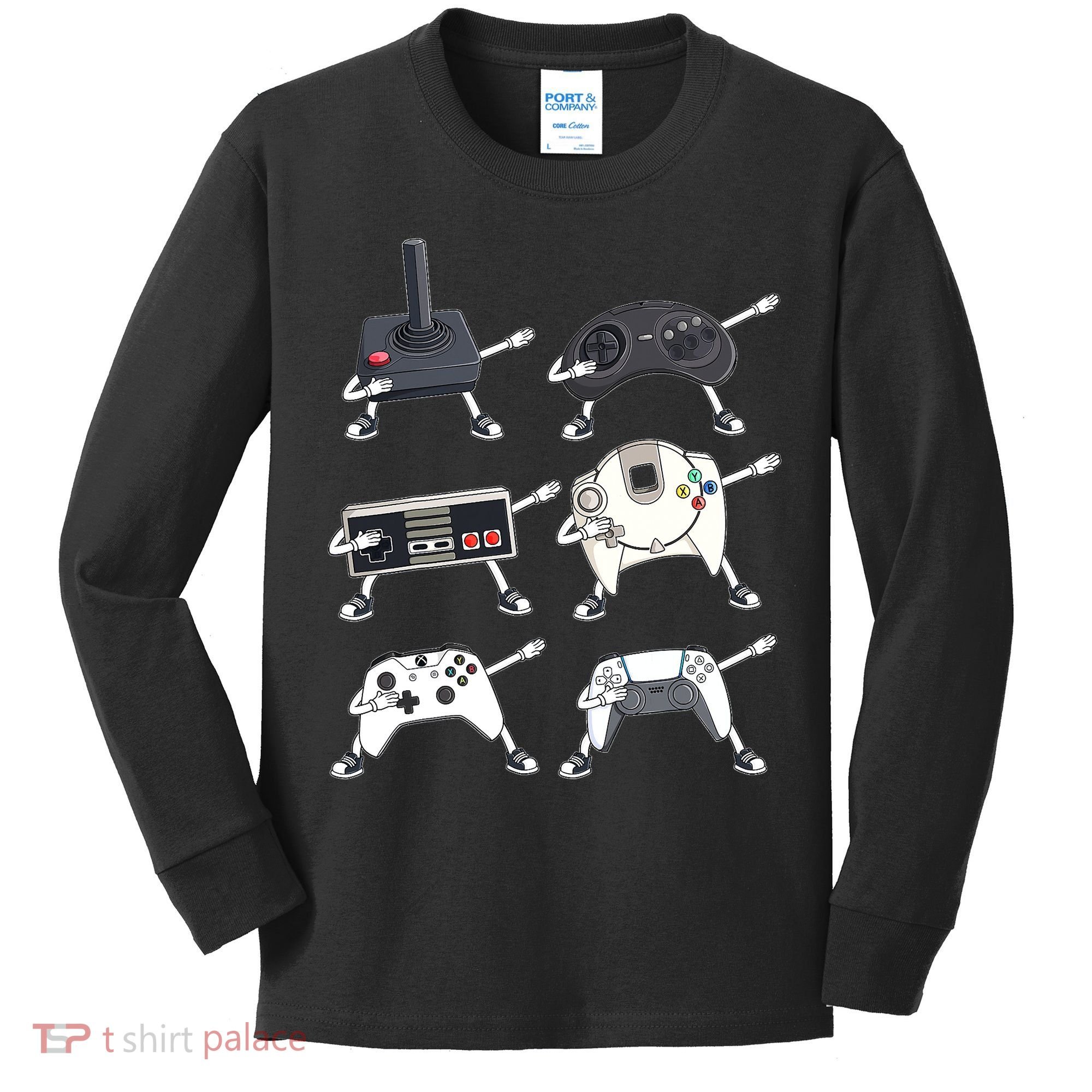 Dabbing Video Game Controllers Funny Boys Gamer Dab Kids Long Sleeve Shirt