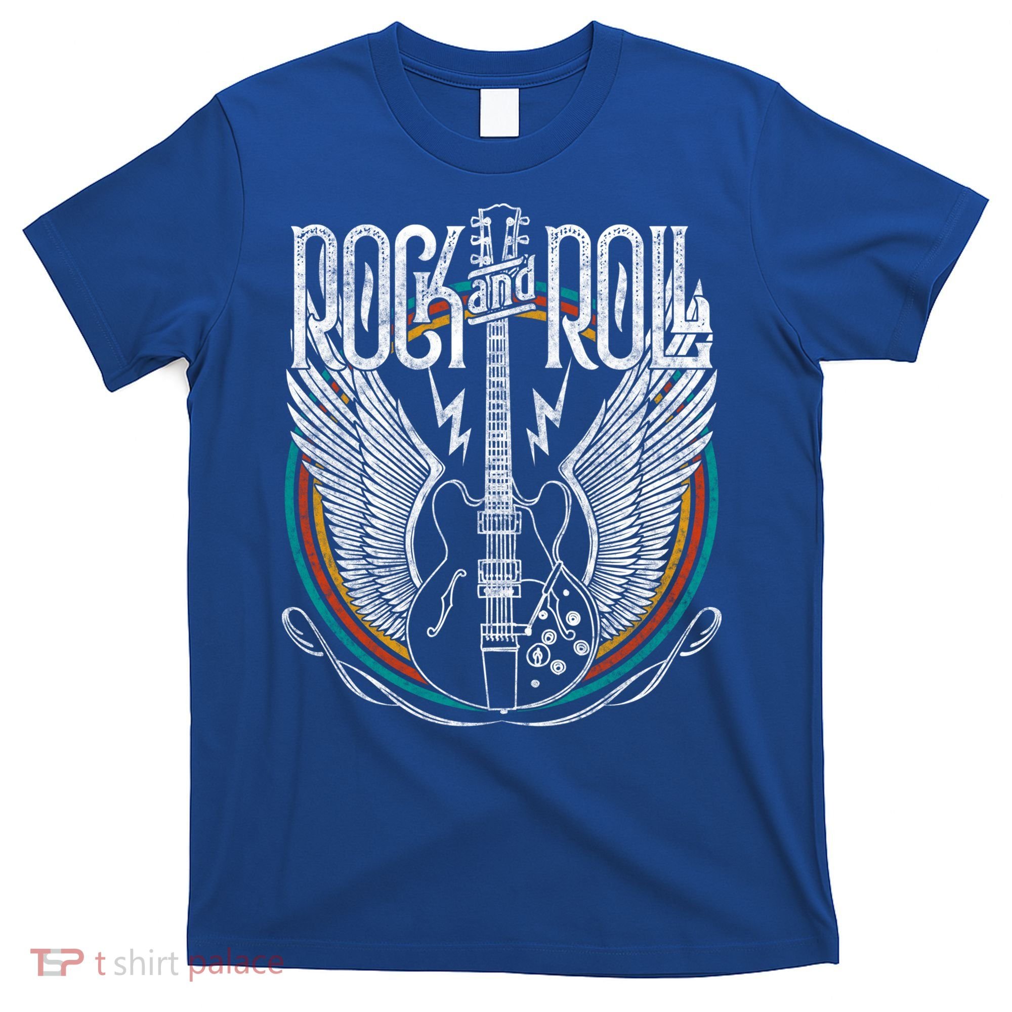 Distressed Vintage Gift Retro 80s Rock & Roll Music Guitar Wings Gift T-Shirt