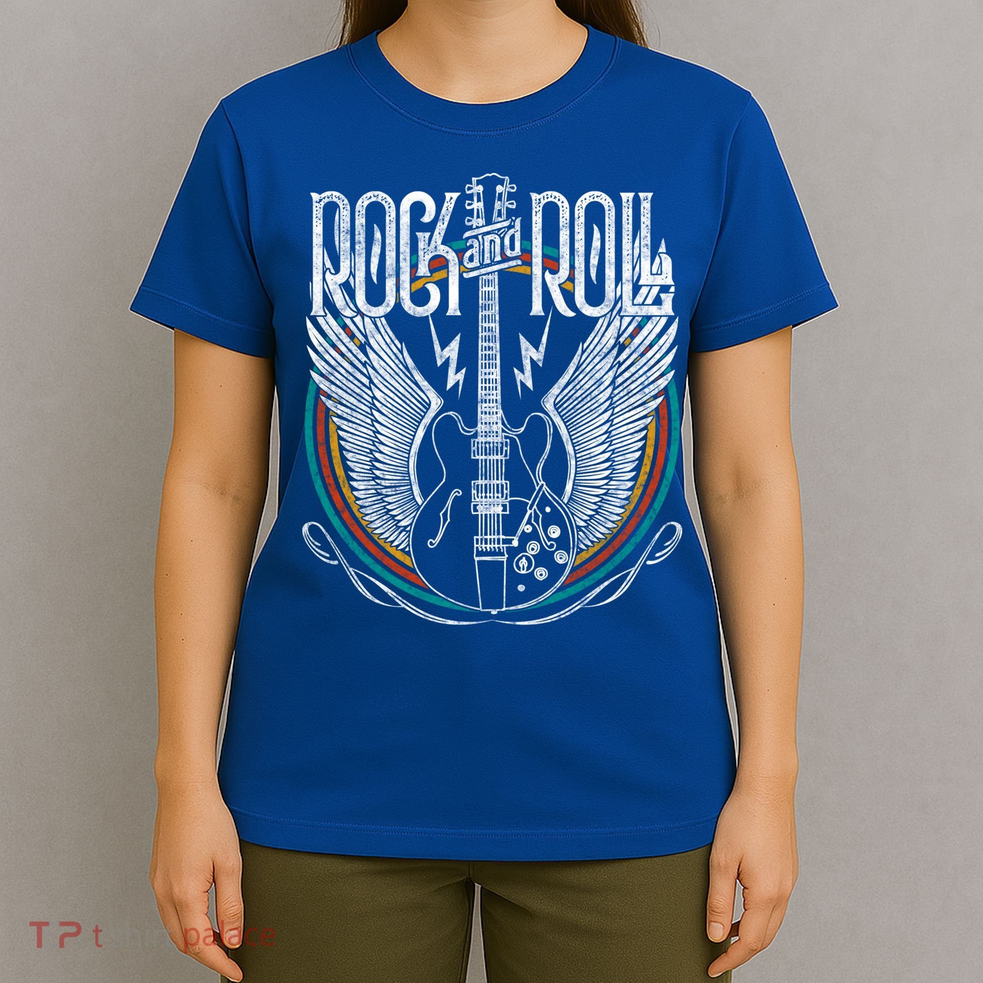 Distressed Vintage Gift Retro 80s Rock & Roll Music Guitar Wings Gift T-Shirt