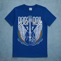Distressed Vintage Gift Retro 80s Rock & Roll Music Guitar Wings Gift T-Shirt thumb 5