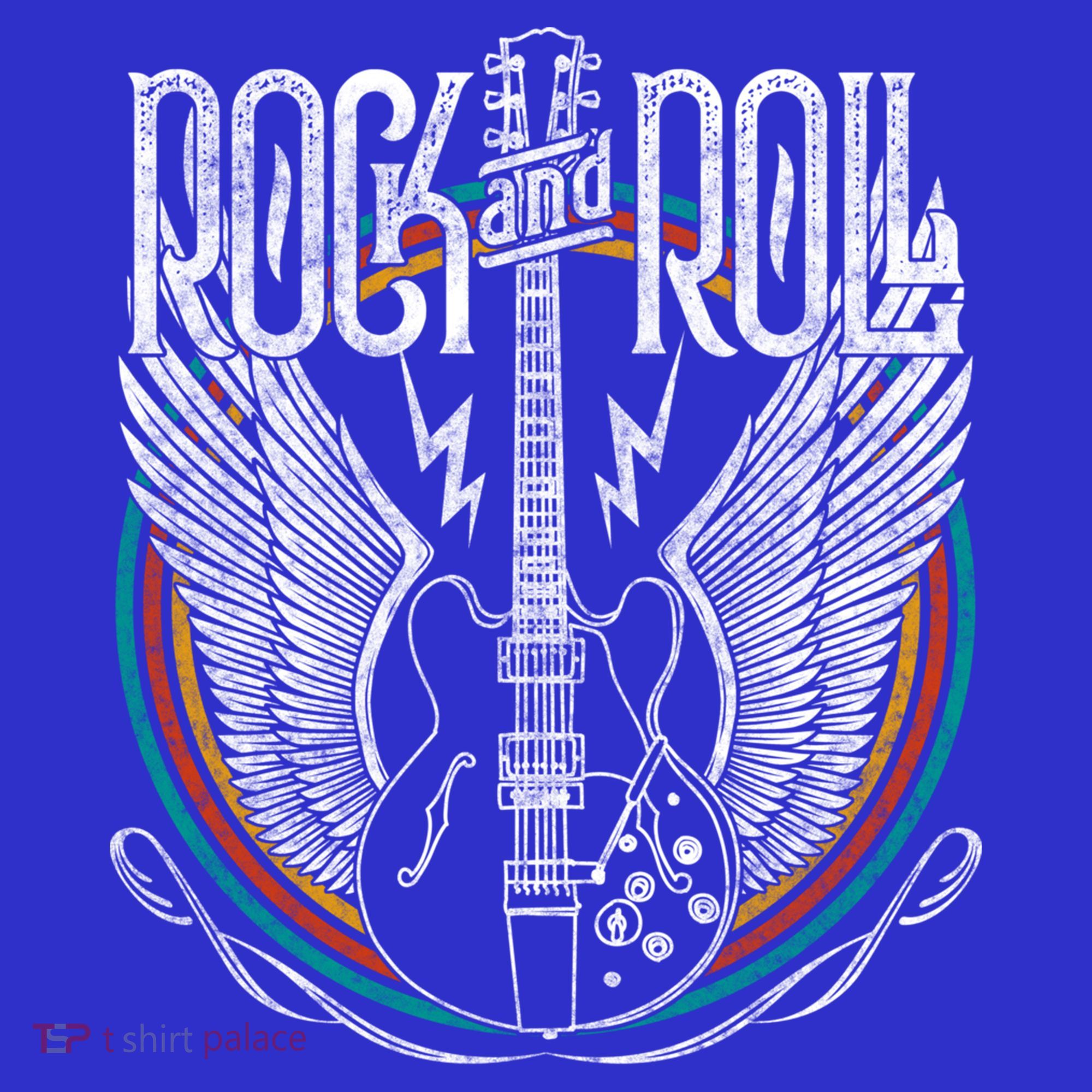 Distressed Vintage Gift Retro 80s Rock & Roll Music Guitar Wings Gift T-Shirt