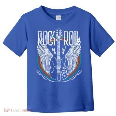 Distressed Vintage Gift Retro 80s Rock & Roll Music Guitar Wings Gift Toddler T-Shirt