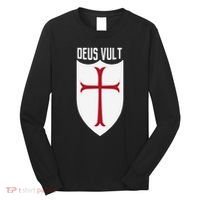 Deus Vult God Wills It Crusader Meme Long Sleeve Shirt thumb 0