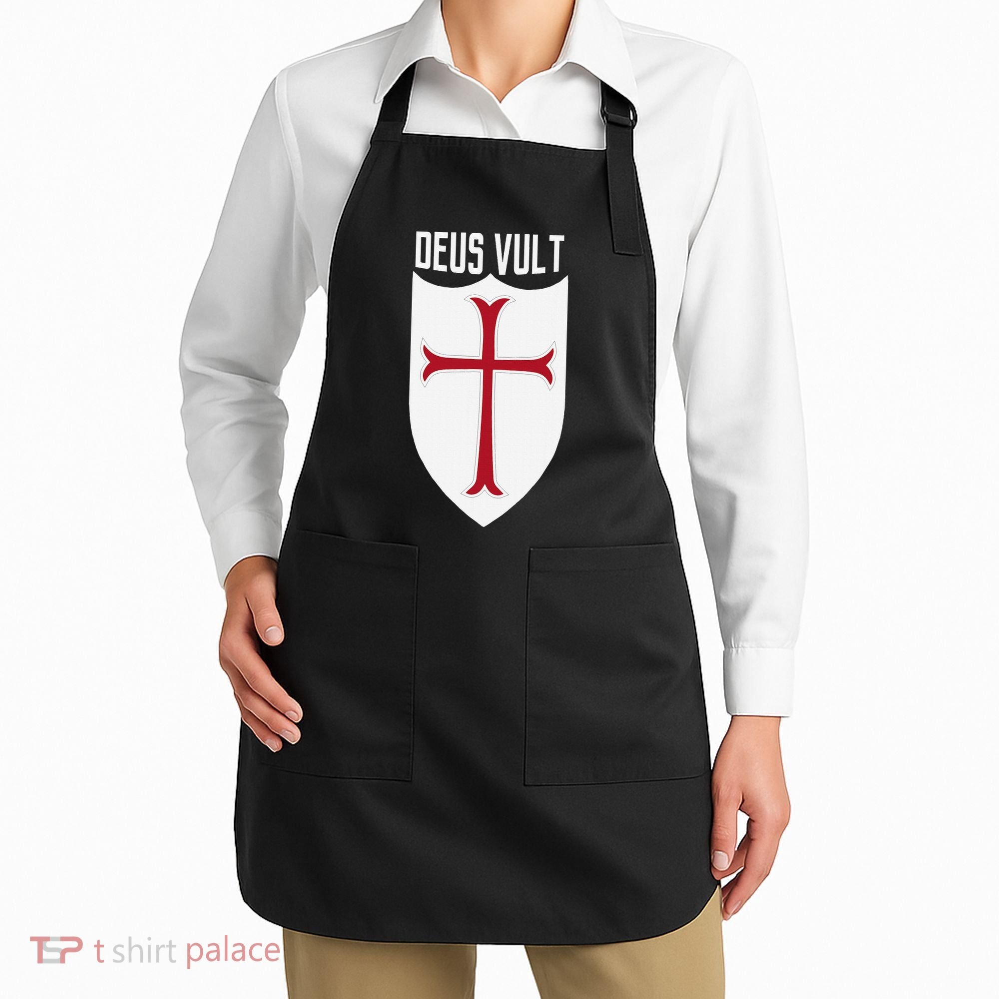 Deus Vult God Wills It Crusader Meme Apron