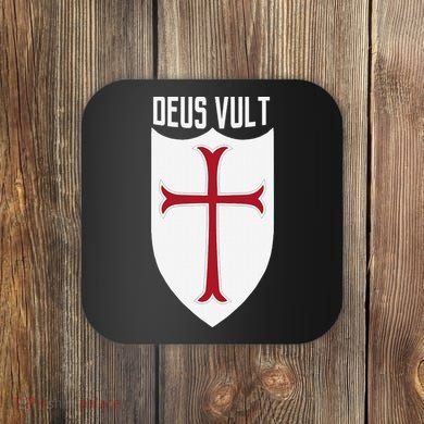 Deus Vult God Wills It Crusader Meme Coaster