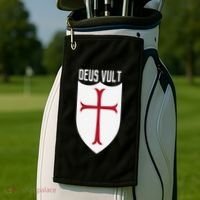 Deus Vult God Wills It Crusader Meme Golf Towel thumb 2