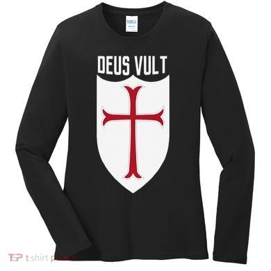 Deus Vult God Wills It Crusader Meme Women's Long Sleeve Shirt
