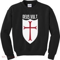 Deus Vult God Wills It Crusader Meme Kids Sweatshirt thumb 0