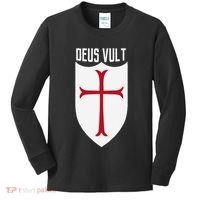 Deus Vult God Wills It Crusader Meme Kids Long Sleeve Shirt thumb 0